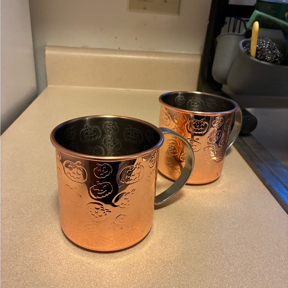 Copper Pumpkin Mugs